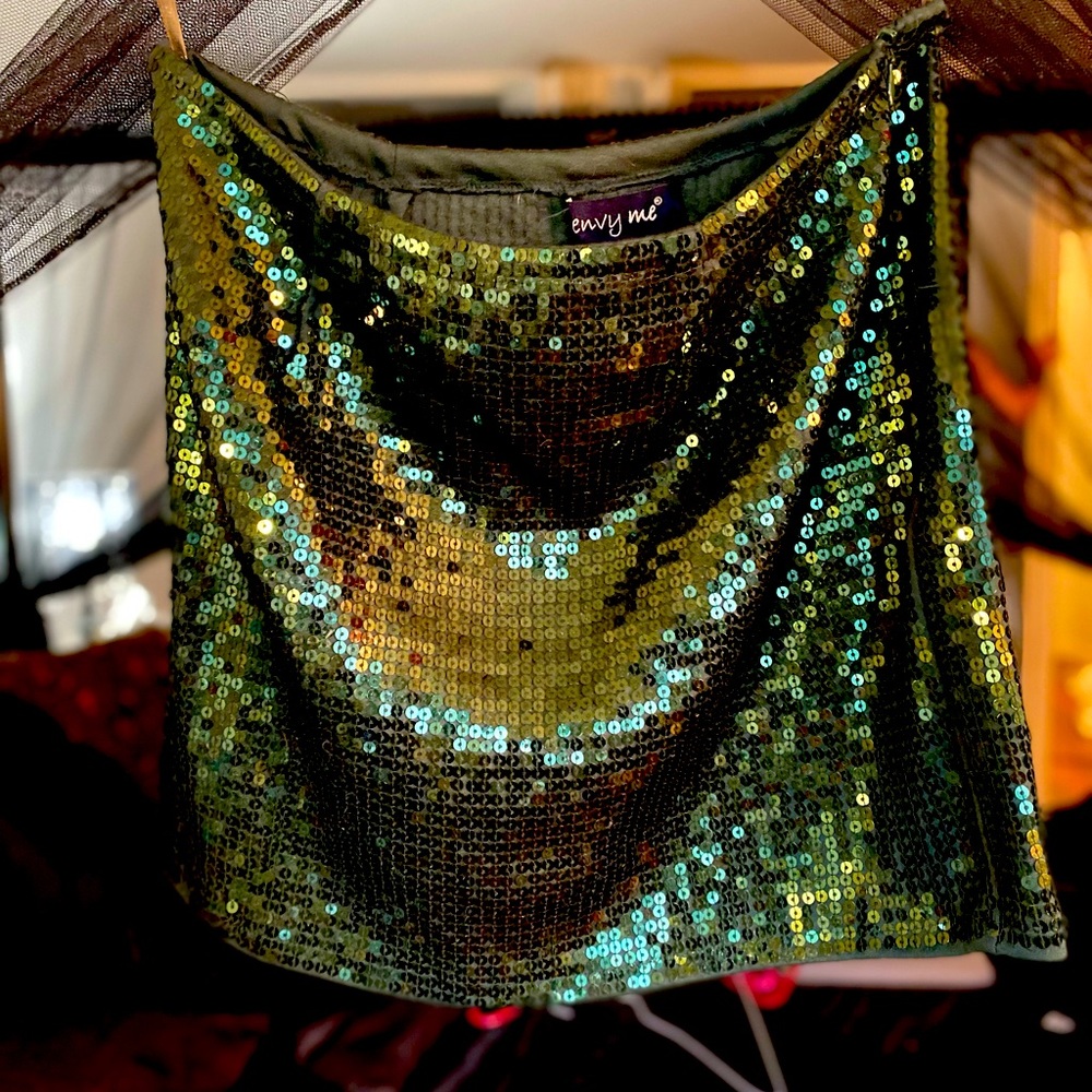 Green Sequin Skirt